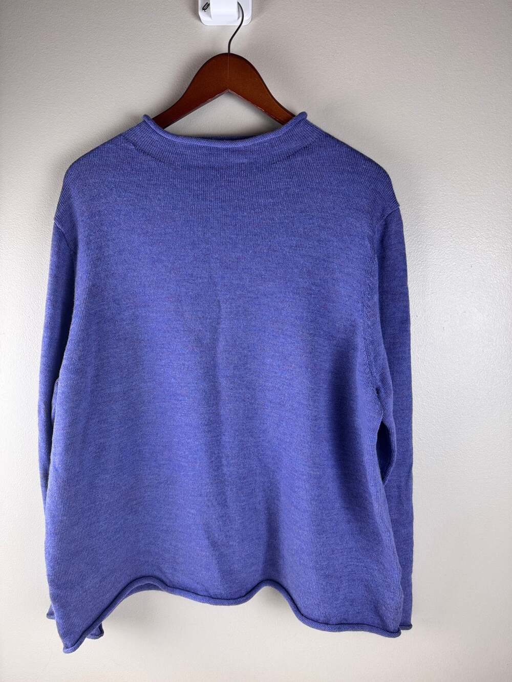 Eileen Fisher 100% Merino Wool Sweater 1X Purple Blue Relaxed Fit Pullover